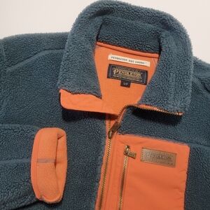Pendleton Winthrop Fleece Jacket Mens Small Storm Blue Colorblock Coat